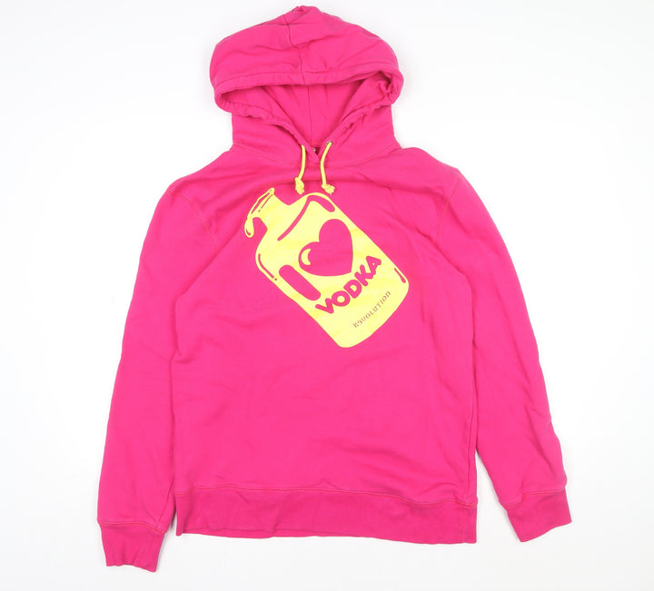 Revolution Women Pink Pullover Hoodie L Graphic Print Vodka Design