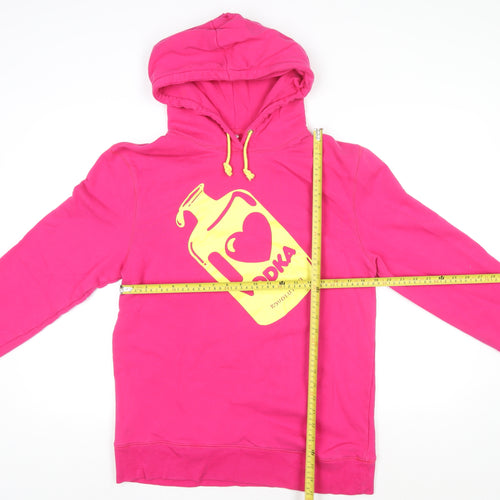 Revolution Women Pink Pullover Hoodie L Graphic Print Vodka Design
