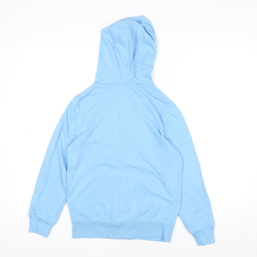 GAP Kids Girls Blue Hooded Full Zip Basic Jacket 8-9 Years Cotton Blend