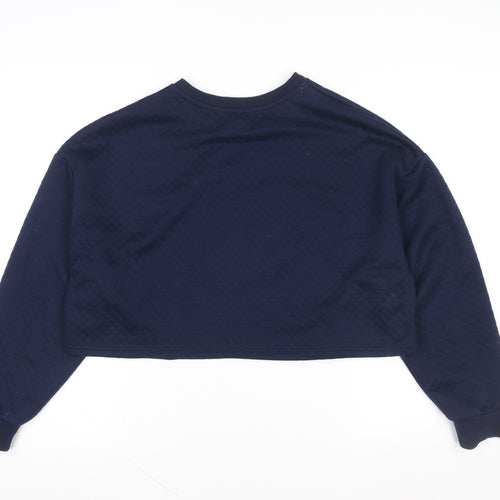 Disney Stitch Navy Christmas Crop Sweatshirt Womens M 12-14 Primark