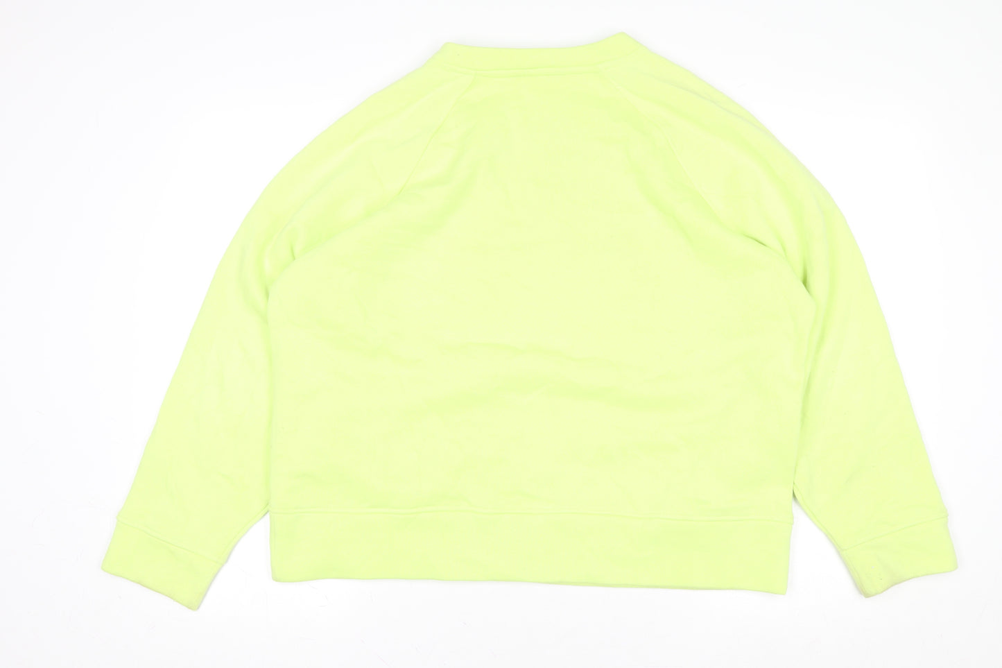 Marks and Spencer Women Lime Green Cotton Blend Pullover Sweatshirt Size 14