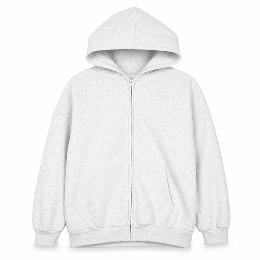 Front view of Marks & Spencer girls’ grey zip up hooded fleece jacket 13-14 years