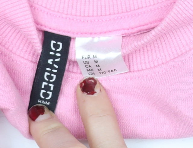 H&M Divided Women's Pink Boston Graphic Sweatshirt Size 12 M