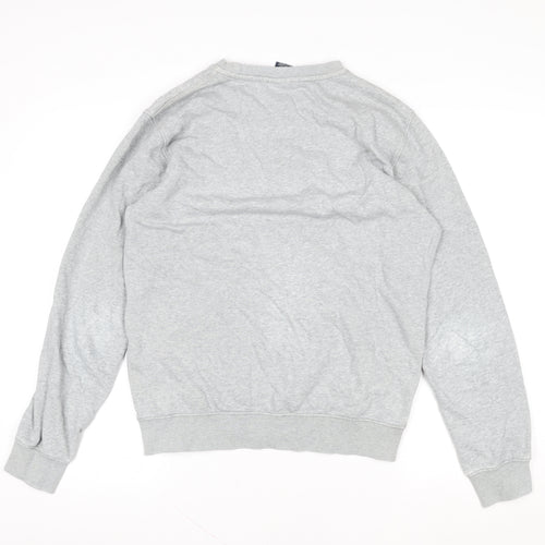 Champion Women Grey Medium Crew Neck Sweatshirt Logo Cotton Blend