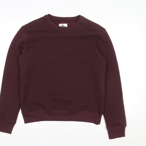 Cedar Wood State Women's Red Waffle-Knit Pullover Jumper Size M