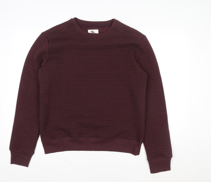 Cedar Wood State Women's Red Waffle-Knit Pullover Jumper Size M