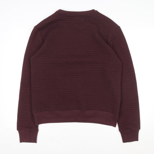 Cedar Wood State Women's Red Waffle-Knit Pullover Jumper Size M