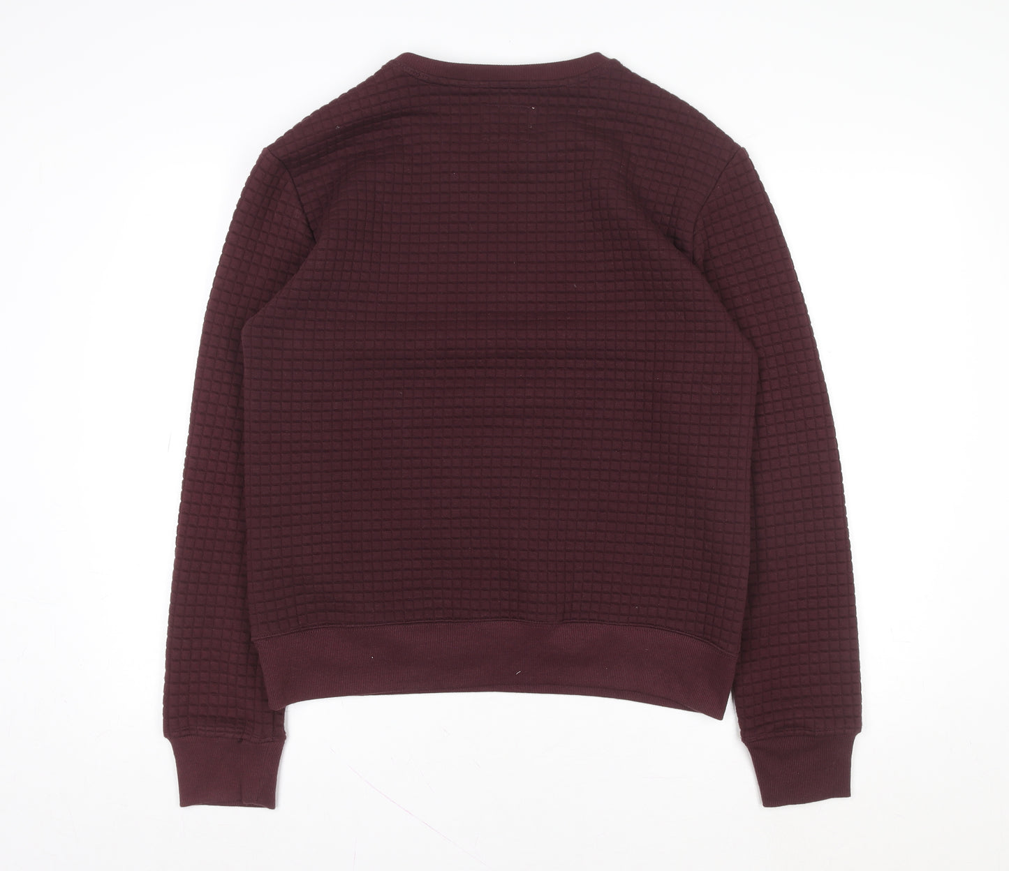 Cedar Wood State Women's Red Waffle-Knit Pullover Jumper Size M