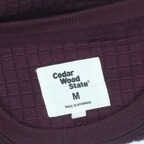Cedar Wood State Women's Red Waffle-Knit Pullover Jumper Size M