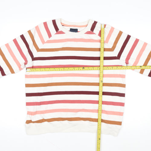 Crew Clothing Company Womens Multi Stripe Cotton Sweatshirt Size 14
