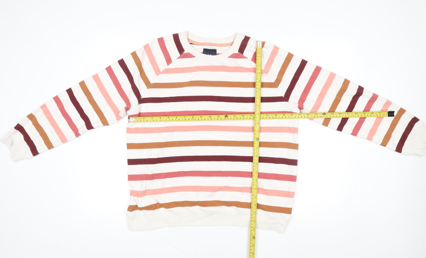 Crew Clothing Company Womens Multi Stripe Cotton Sweatshirt Size 14