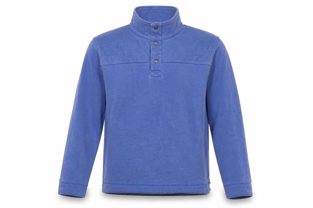 Front view of Crew Clothing Men’s Blue L 1/2 Zip Sweatshirt