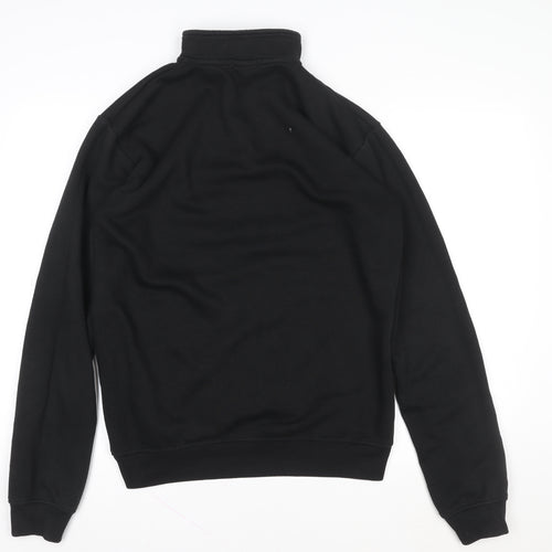 boohooMAN Men’s Black 1/4 Zip Embroidered Sweatshirt Size M