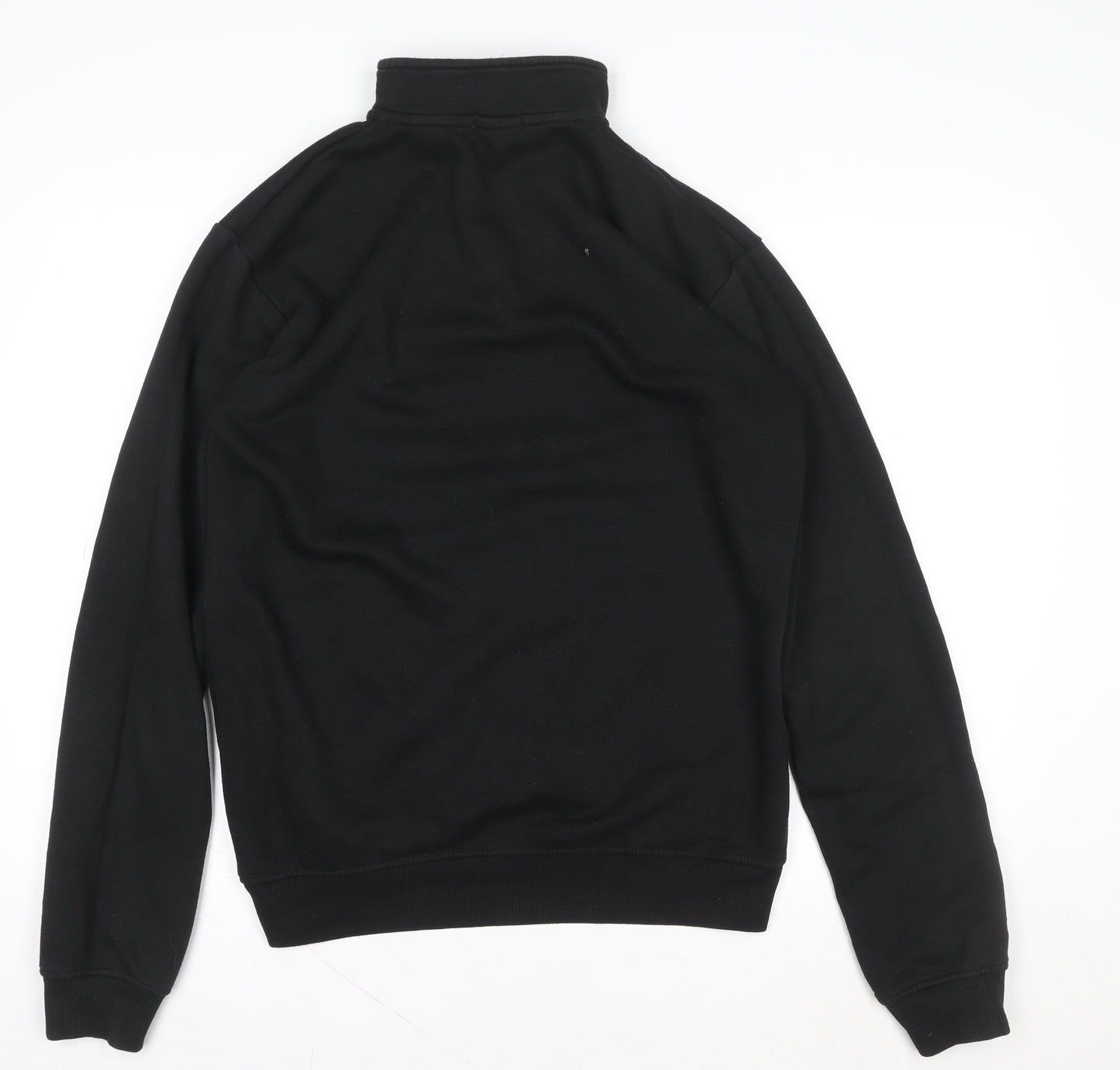 boohooMAN Men’s Black 1/4 Zip Embroidered Sweatshirt Size M