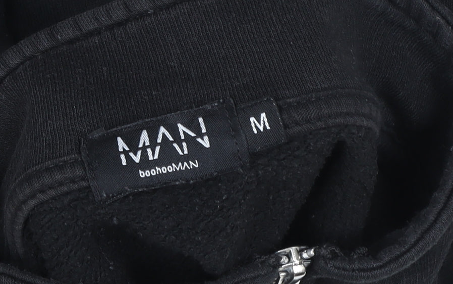 boohooMAN Men’s Black 1/4 Zip Embroidered Sweatshirt Size M