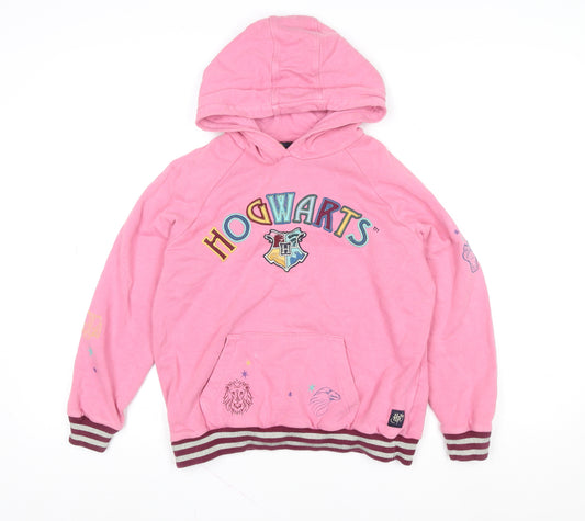 Marks and Spencer Girls Pink Harry Potter Hogwarts Pullover Hoodie 10-11 Years