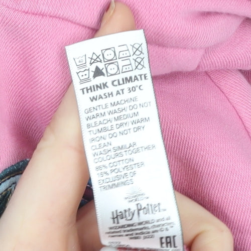 Marks and Spencer Girls Pink Harry Potter Hogwarts Pullover Hoodie 10-11 Years