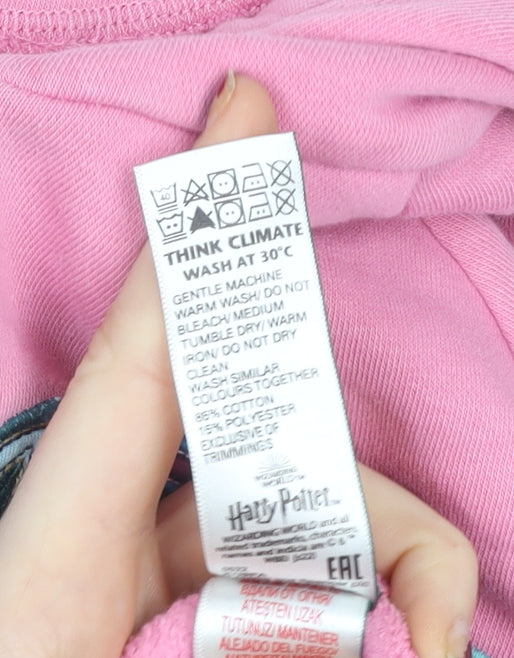 Marks and Spencer Girls Pink Harry Potter Hogwarts Pullover Hoodie 10-11 Years