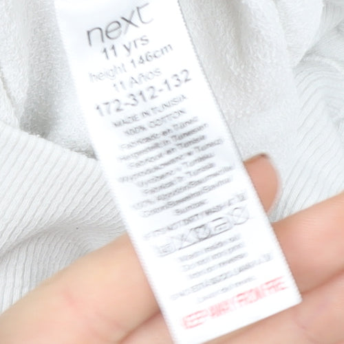 Next Girls White 11 Years Pineapple Print Cotton Pullover Hoodie