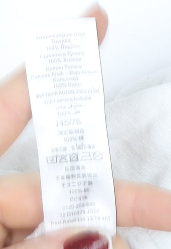 Next Girls White 11 Years Pineapple Print Cotton Pullover Hoodie