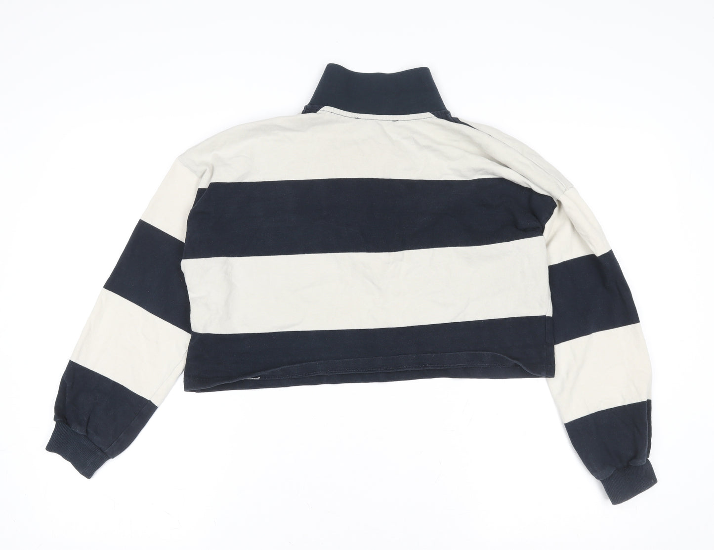 Pull&Bear Women Navy & White Striped LA Rugby Sweatshirt S