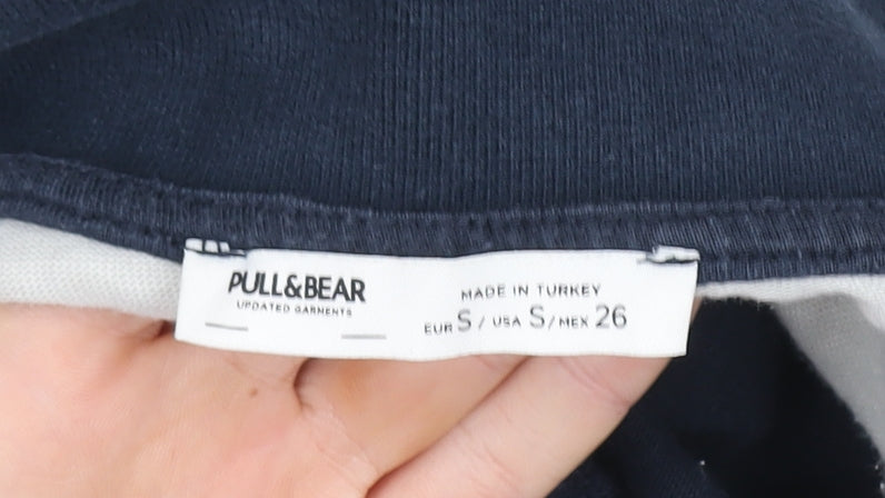 Pull&Bear Women Navy & White Striped LA Rugby Sweatshirt S