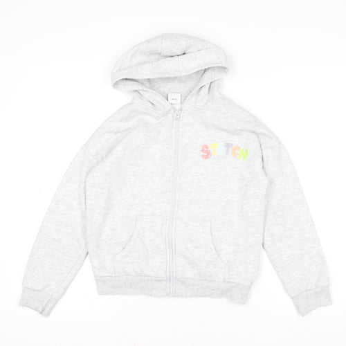 Disney Stitch Girls Grey Full Zip Hoodie by George Age 6-9 Years
