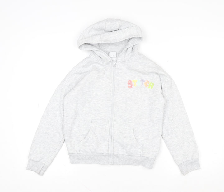 Disney Stitch Girls Grey Full Zip Hoodie by George Age 6-9 Years