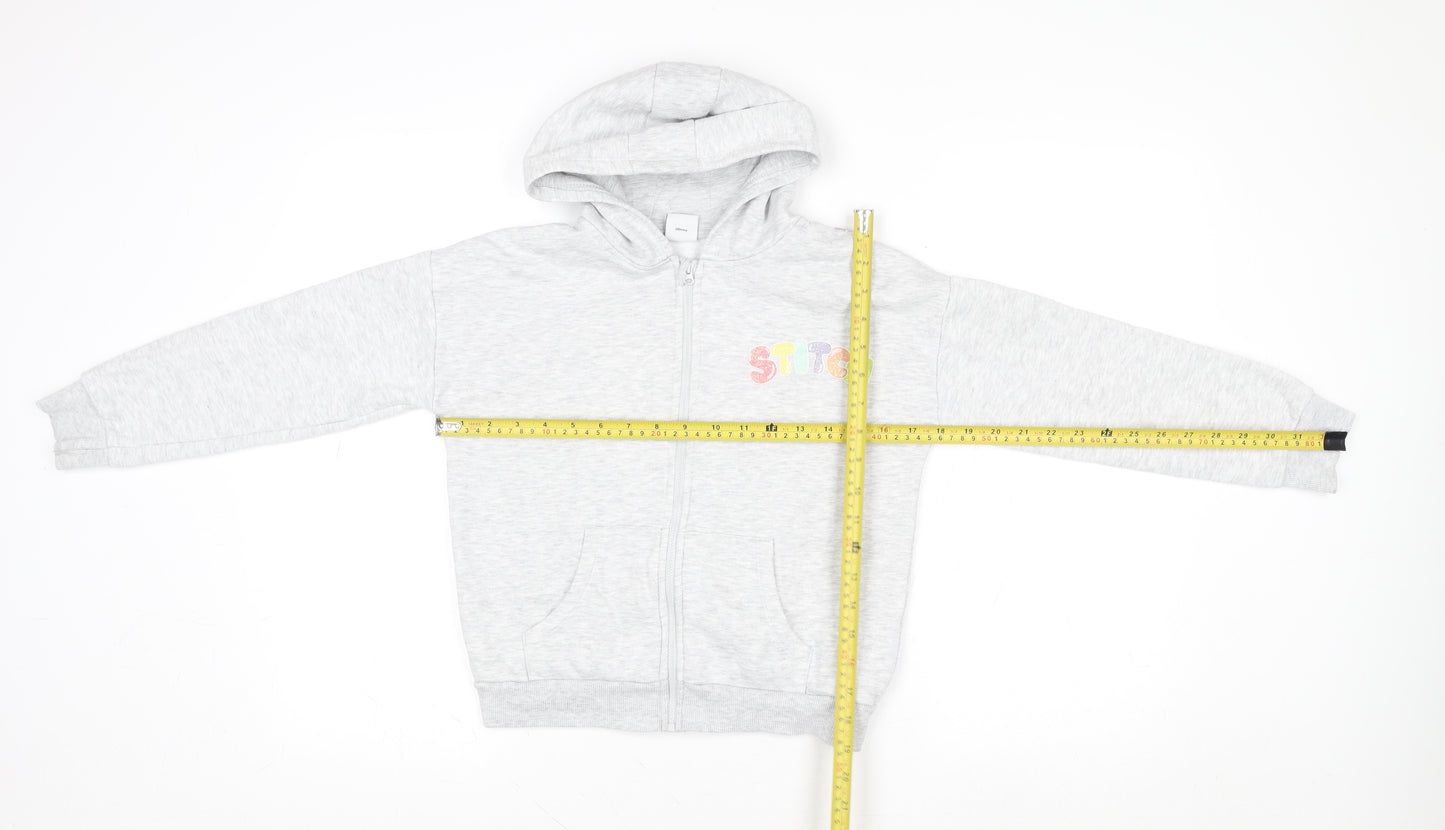 Disney Stitch Girls Grey Full Zip Hoodie by George Age 6-9 Years