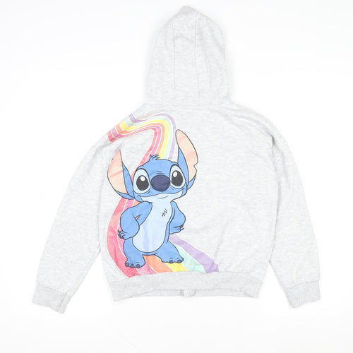 Disney Stitch Girls Grey Full Zip Hoodie by George Age 6-9 Years