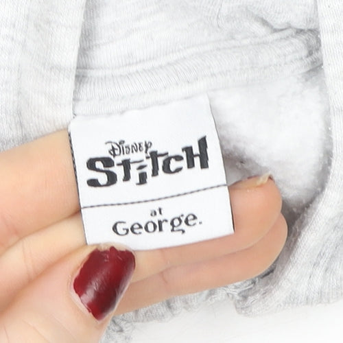 Disney Stitch Girls Grey Full Zip Hoodie by George Age 6-9 Years