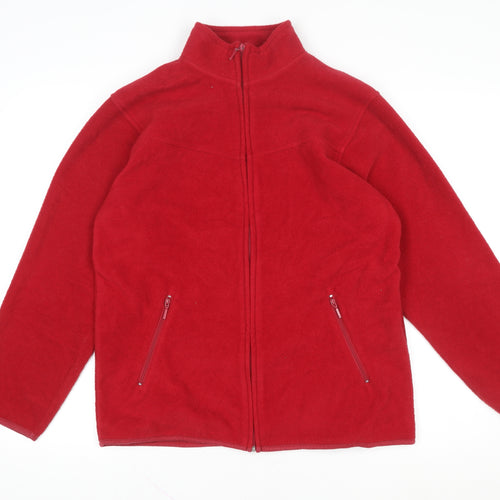 EWM Womens Red Fleece Full Zip Jacket Size S 10-12