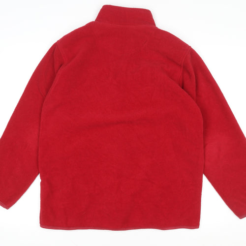 EWM Womens Red Fleece Full Zip Jacket Size S 10-12
