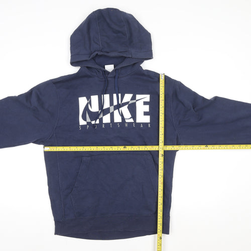 Nike Men's Blue Pullover Hoodie Small Sportswear Logo Fleece