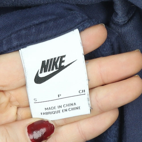 Nike Men's Blue Pullover Hoodie Small Sportswear Logo Fleece