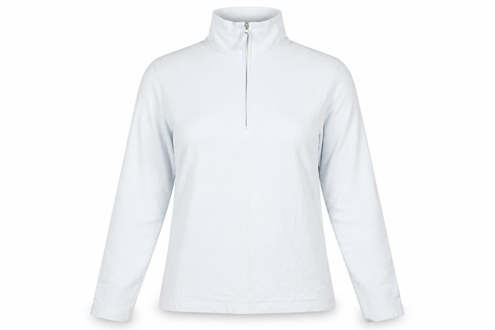 Front view of TAGG Women's Blue 1/4 Zip Lightweight Cotton Blend Activewear Jacket S