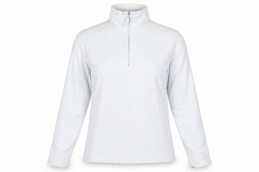 Front view of TAGG Women's Blue 1/4 Zip Lightweight Cotton Blend Activewear Jacket S