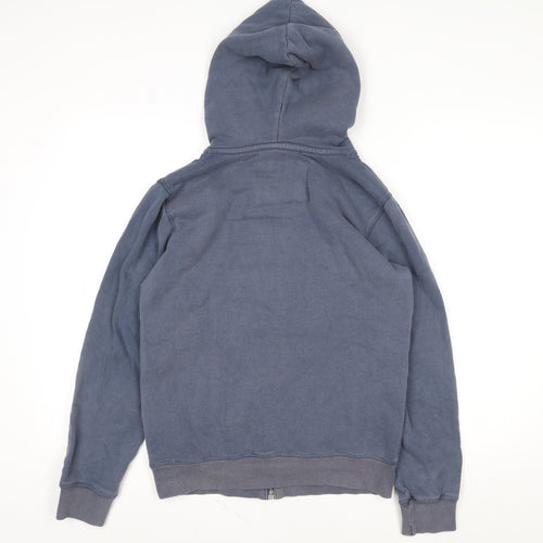 Saltrock Men's Blue Hooded Full Zip Fleece Lined Jacket Size 10