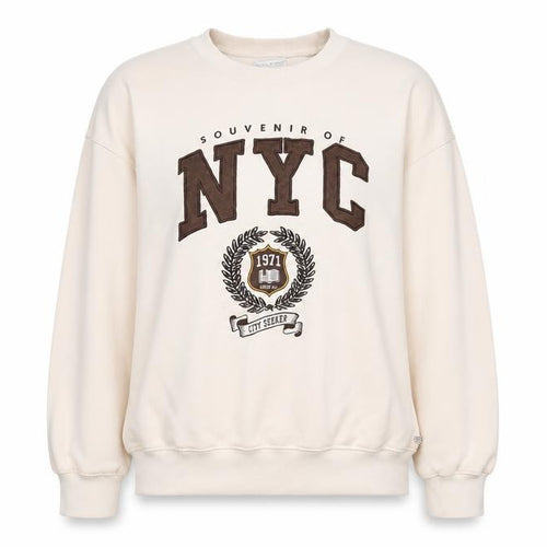 Pull&Bear Teen Beige NYC Graphic Pullover Sweatshirt Size M