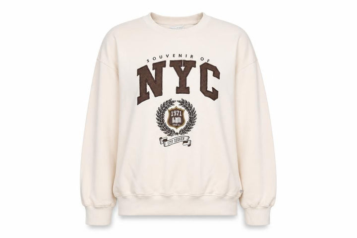 Pull&Bear Teen Beige NYC Graphic Pullover Sweatshirt Size M