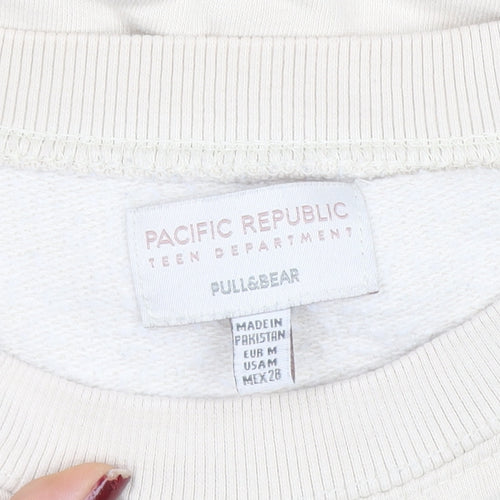 Pull&Bear Teen Beige NYC Graphic Pullover Sweatshirt Size M