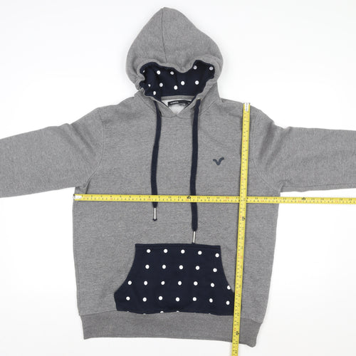 Voi Jeans Women’s Grey Polka Dot Lined Pullover Hoodie Size 14