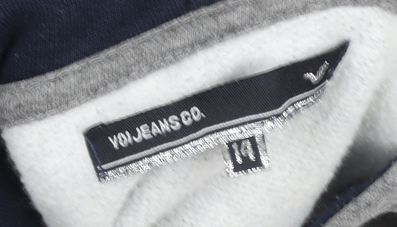 Voi Jeans Women’s Grey Polka Dot Lined Pullover Hoodie Size 14