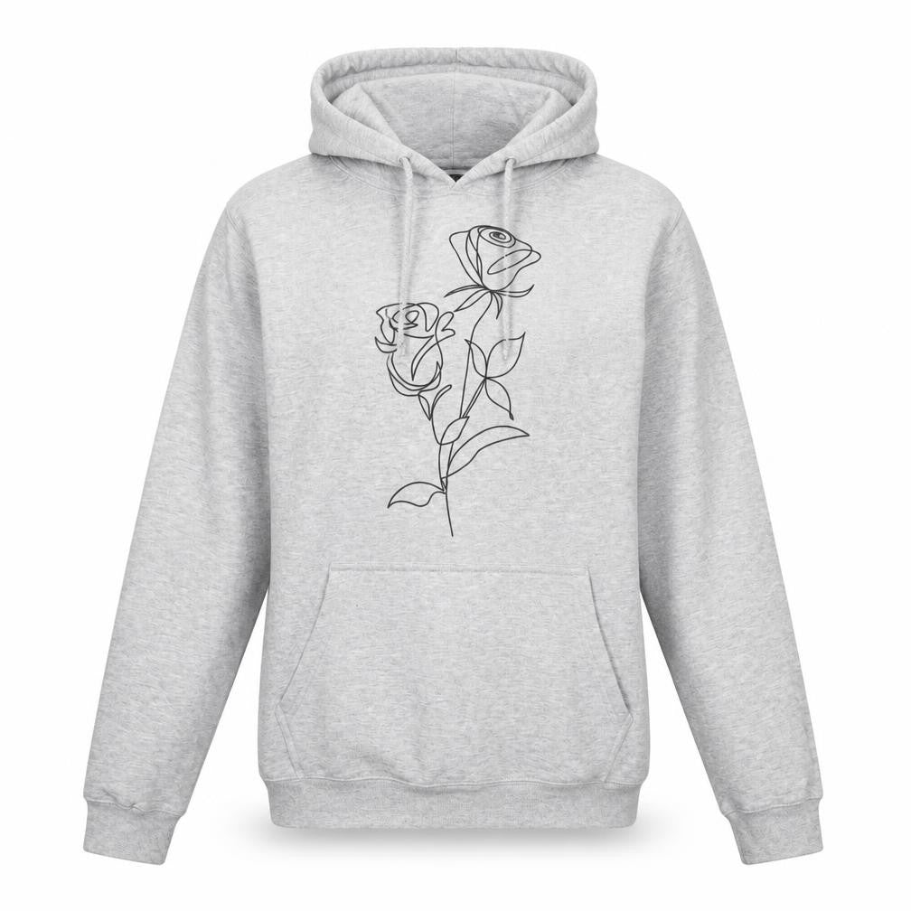 Front view of Boohoo Women Grey, size 6, Pullover Hoodie with Floral Print