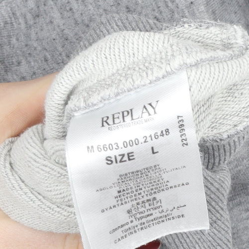 Replay Womens Grey Cotton Blend Pullover Sweatshirt L