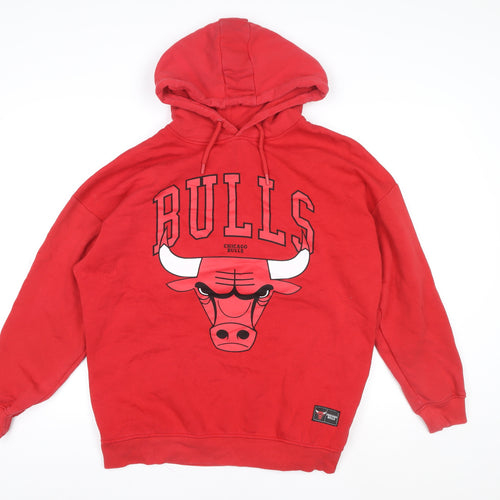Primark Men's Red Chicago Bulls NBA Pullover Hoodie Size S
