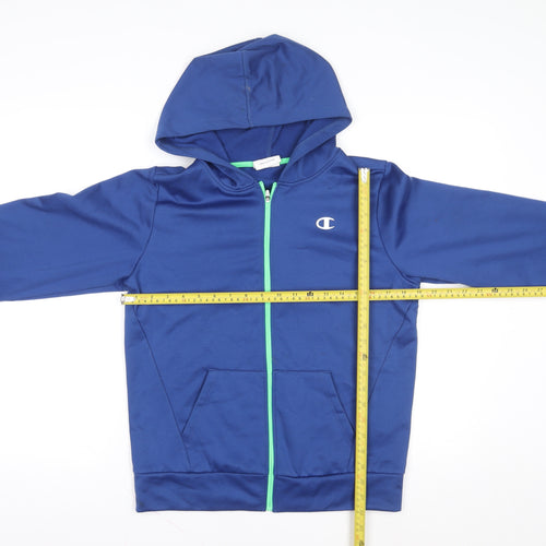 Champion Blue Teens L(11/12) Hooded Track Jacket with Zip Pockets