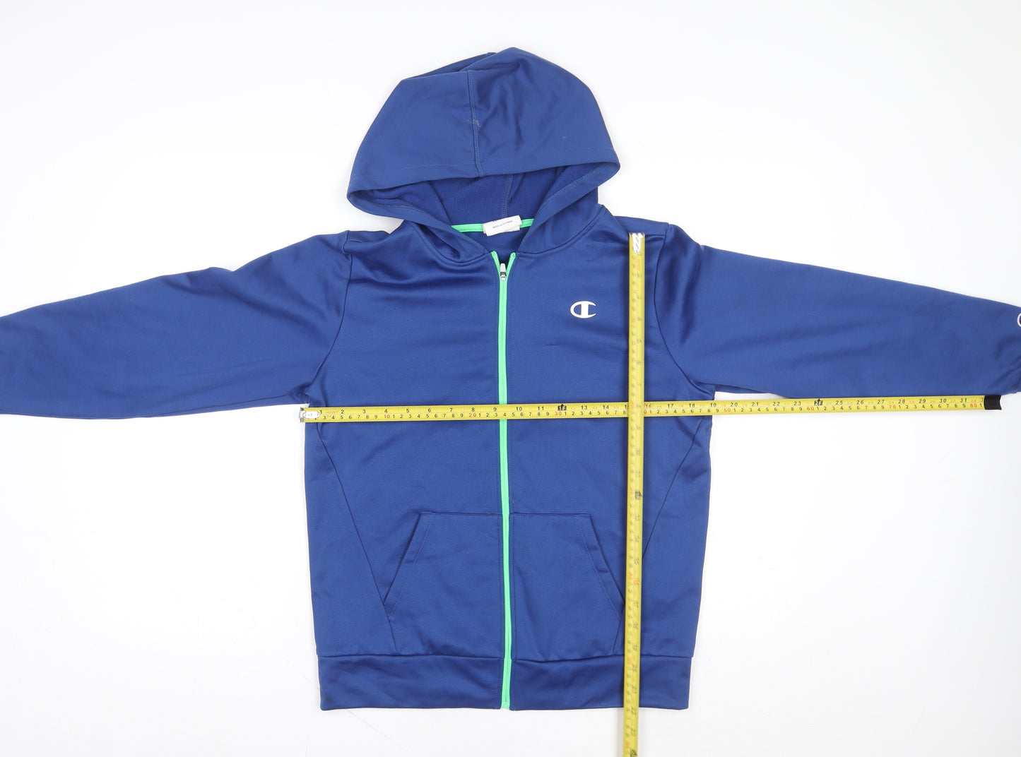 Champion Blue Teens L(11/12) Hooded Track Jacket with Zip Pockets