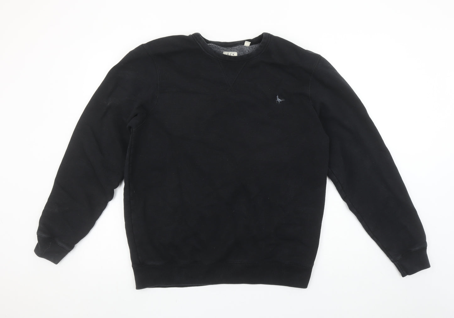 Jack Wills Men's Black XL Crew Neck Cotton Blend Sweatshirt
