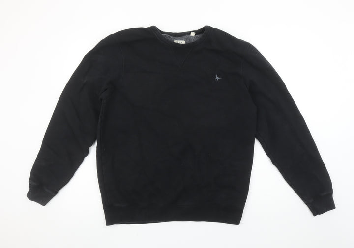 Jack Wills Men's Black XL Crew Neck Cotton Blend Sweatshirt